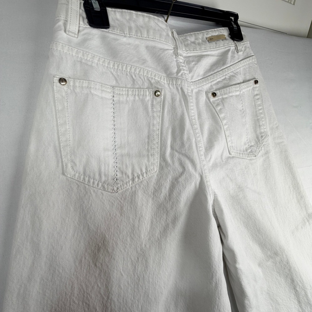 Pilcro and the Letterpress White Wide Leg Jeans High Rise Ladder Stitch Size 27 - Picture 13 of 13